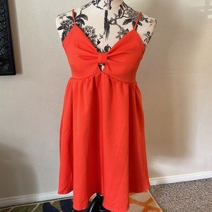 Pants Store Orange Mini Dress